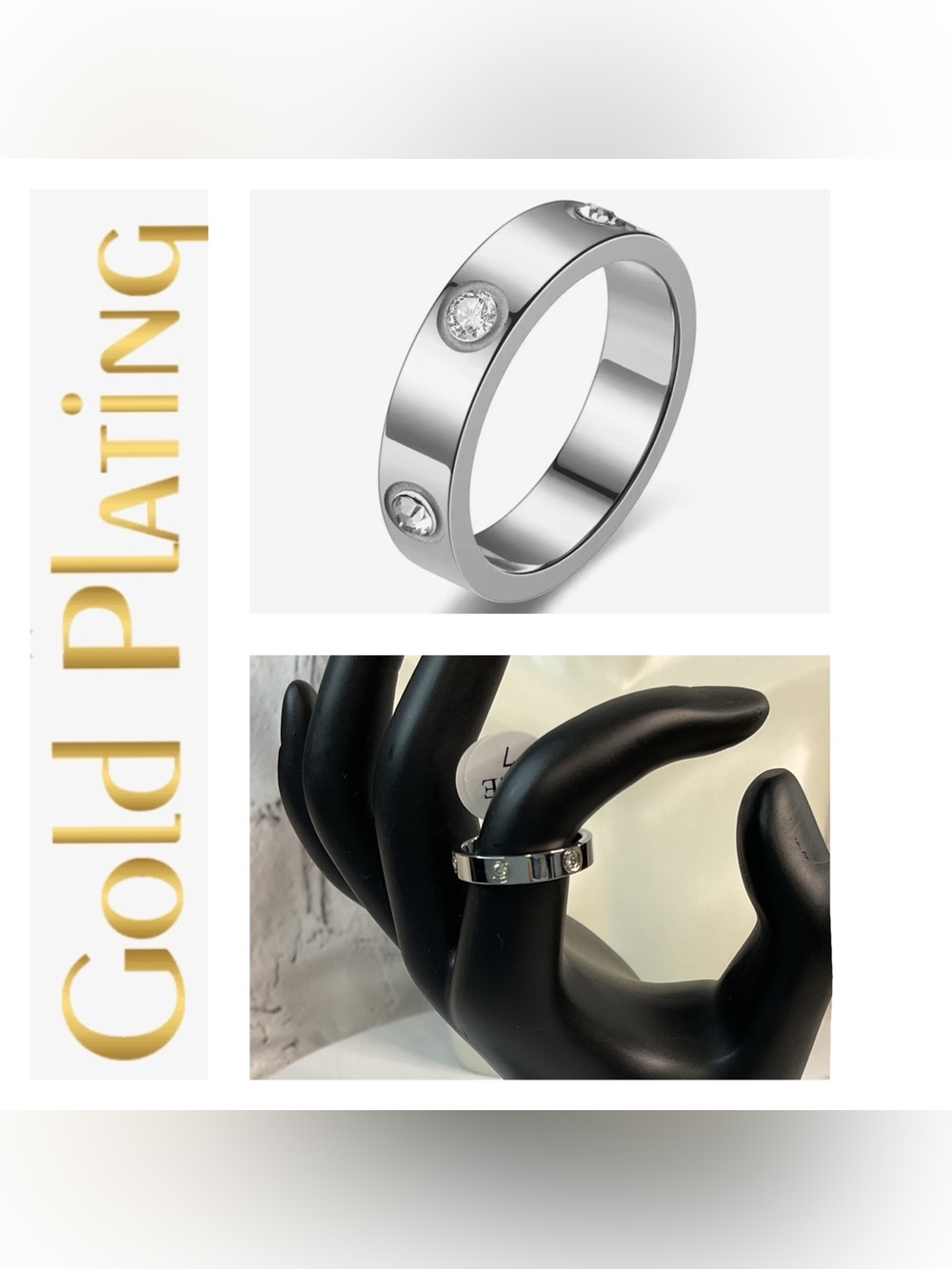 🌟🌟 18K Gold Plated Diamond Love Ring